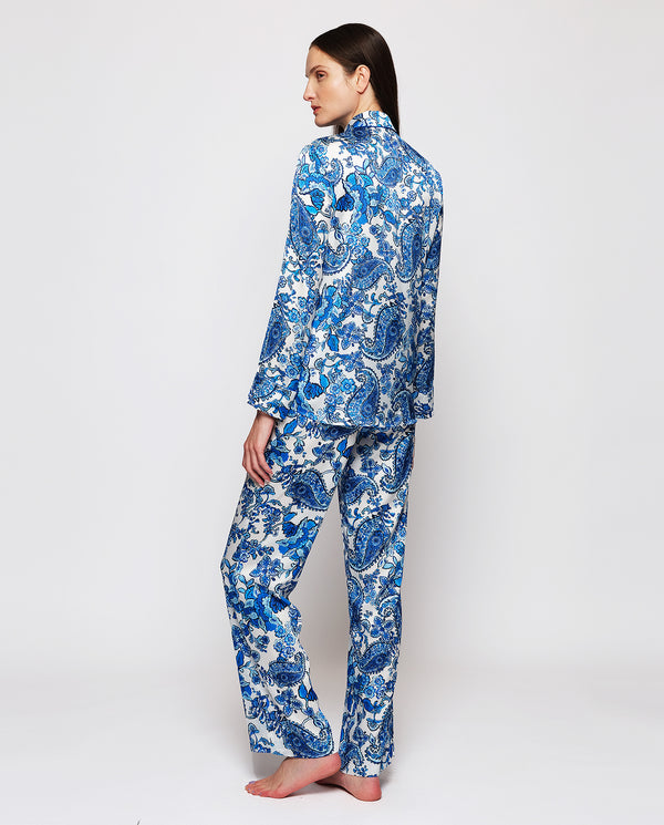 Pijama fluido estampado paisley azul by MIRTO