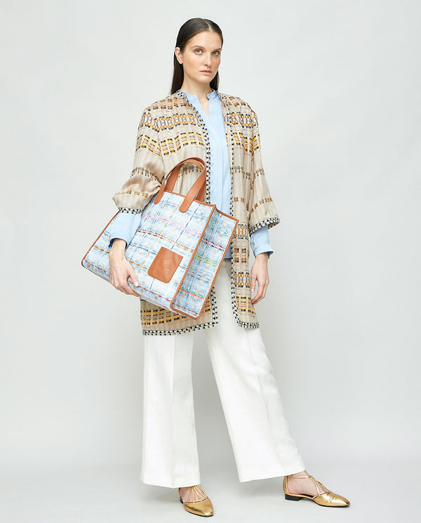 Medium tweed shopper handbag
