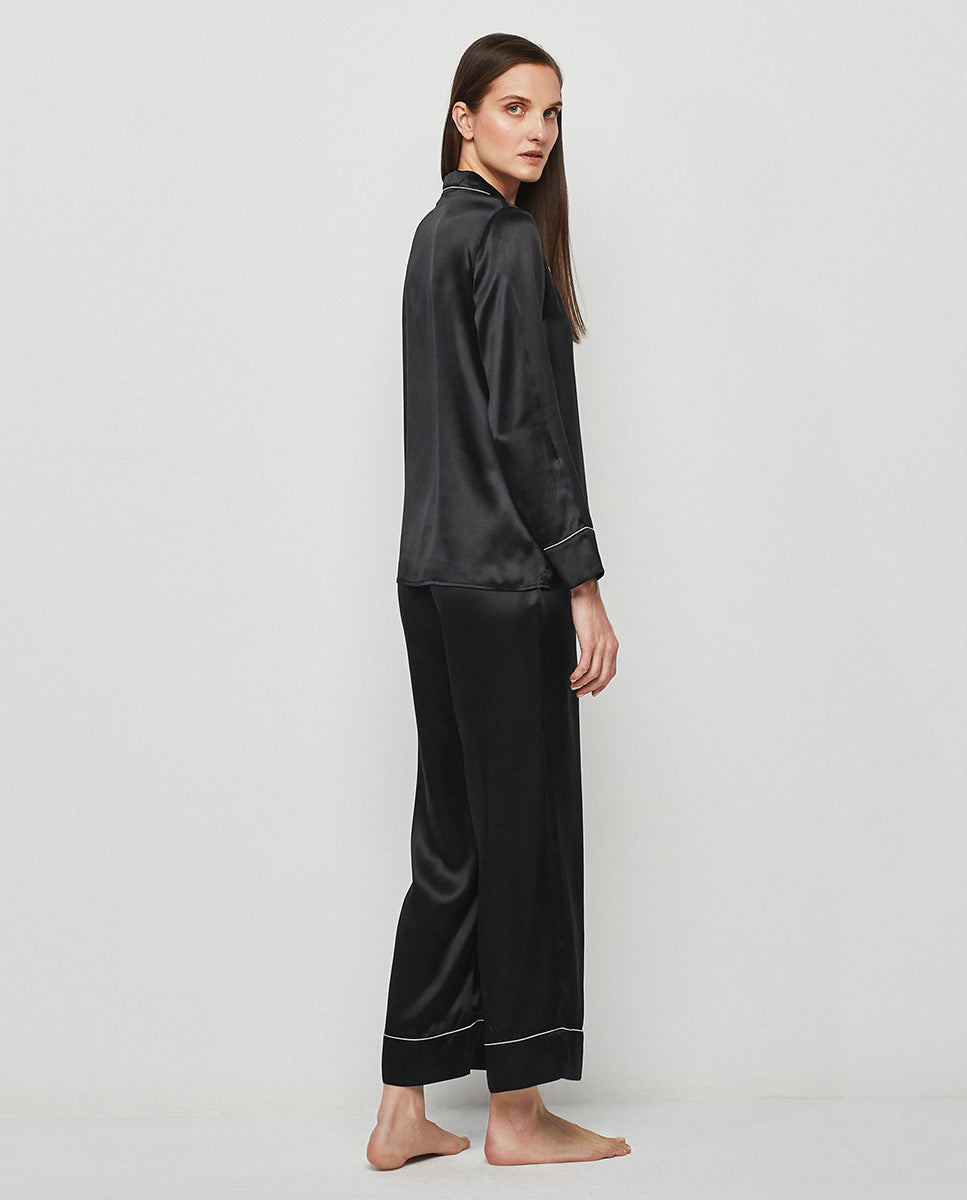 Black silk pyjamas by MIRTO – 04491-0051
