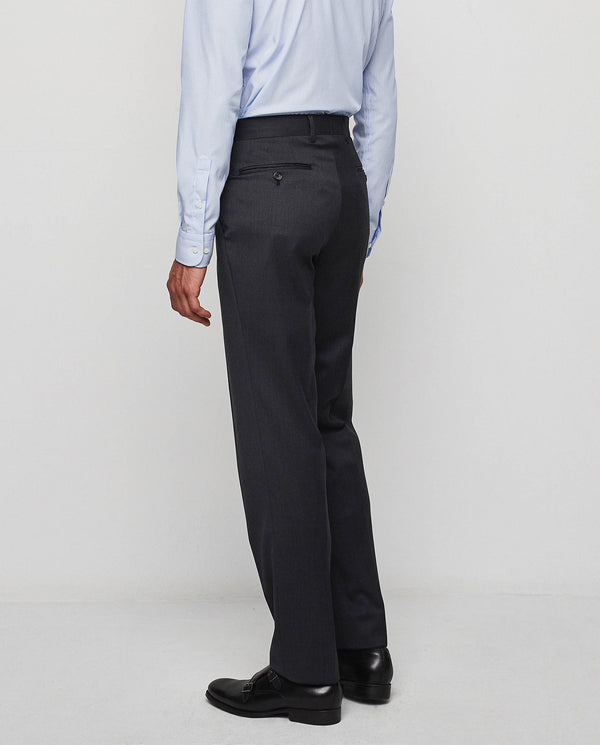 Grey formal travel trousers in wool super 100's