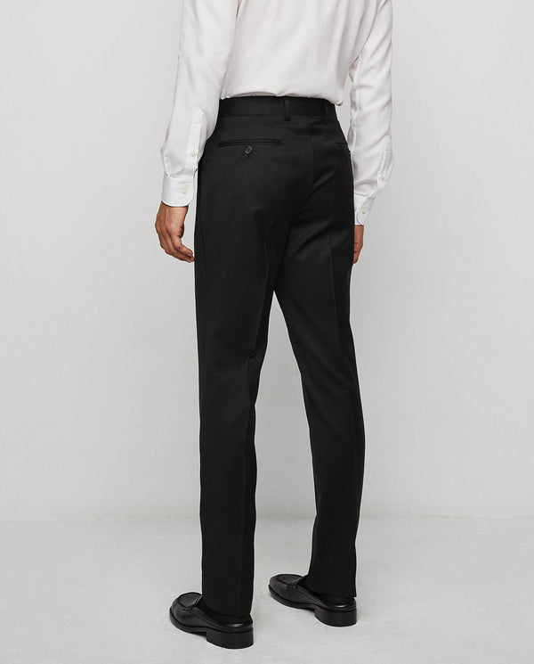Black formal travel trousers in wool super 100's