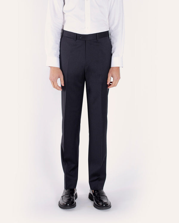Charcoal grey formal travel trousers in wool super 100's