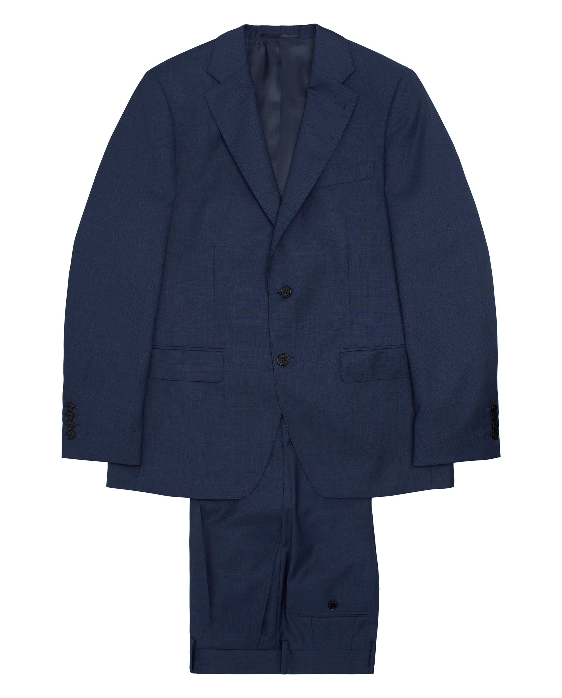Navy blue wool Glen plaid suit by MIRTO