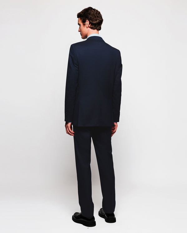Navy blue stretch wool suit by MIRTO