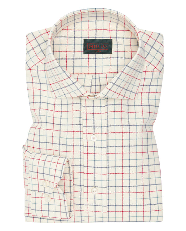 Burgundy plaid casual shirt by MIRTO