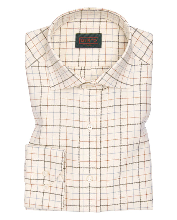 Green plaid casual shirt by MIRTO