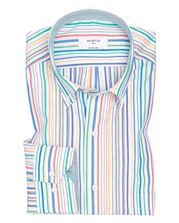 Multicolor cotton striped casual shirt by MIRTO