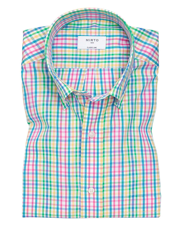 Multicolored cotton plaid casual shirt by MIRTO