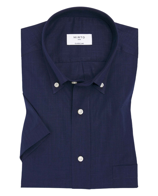 Navy blue cotton casual shirt by MIRTO