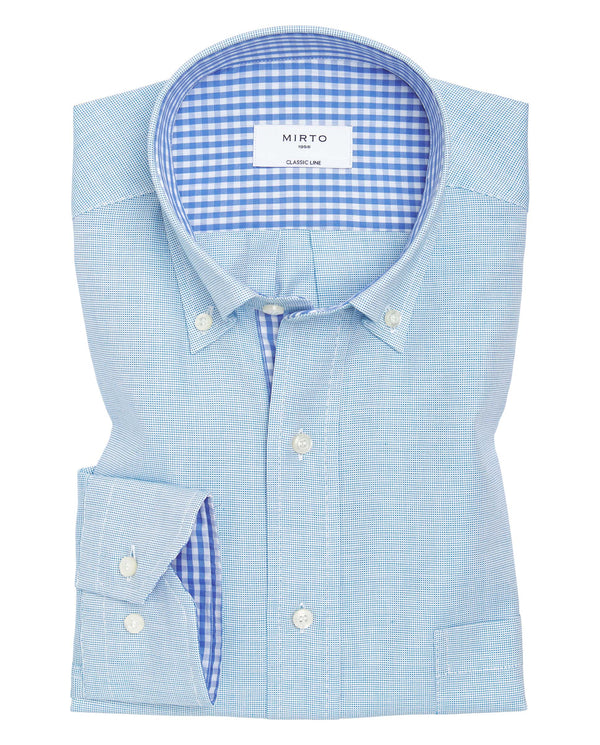 Blue cotton casual shirt by MIRTO