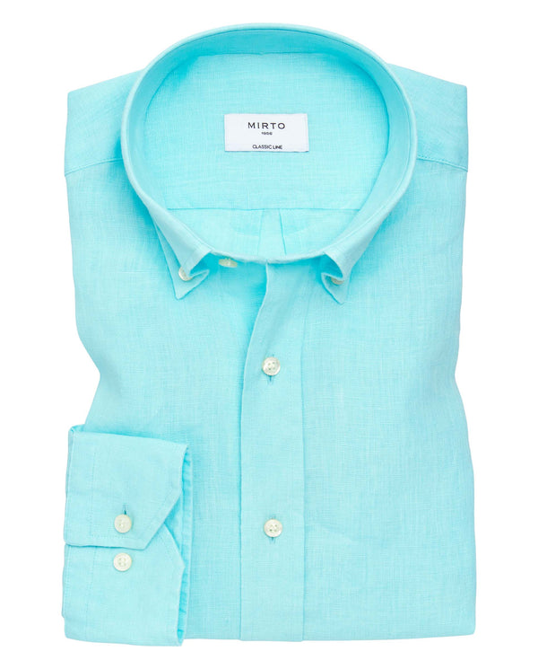 Pale blue linen casual shirt by MIRTO