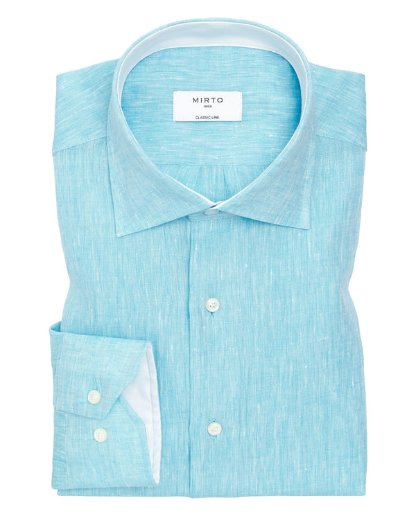 Pale blue linen casual shirt by MIRTO