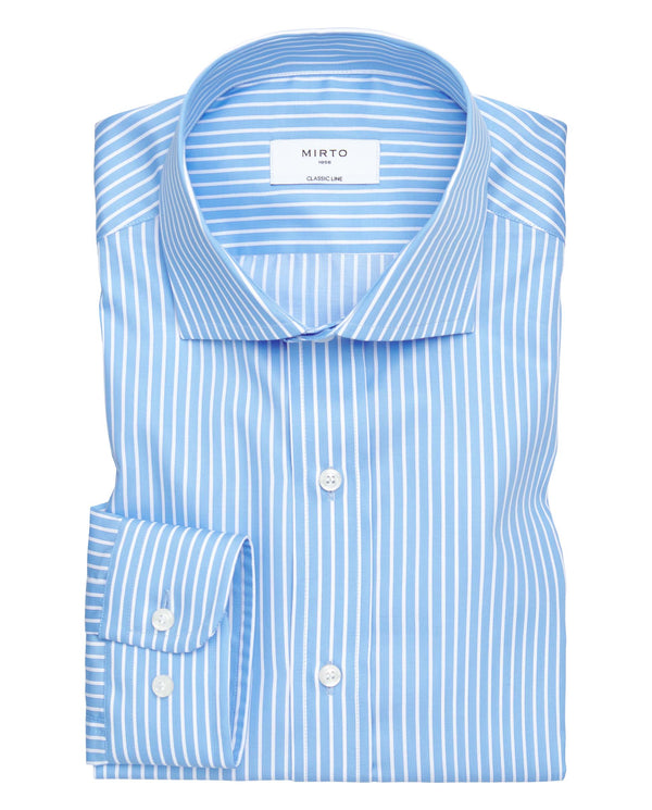 Blue cotton striped dress shirt by MIRTO