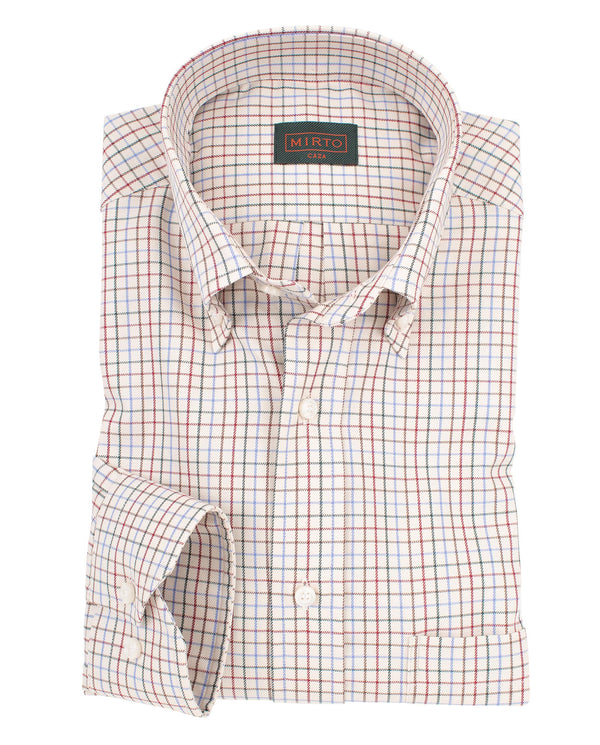 Button down checked casual shirt