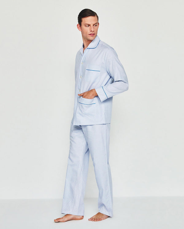 Blue & white micro print pajamas by MIRTO