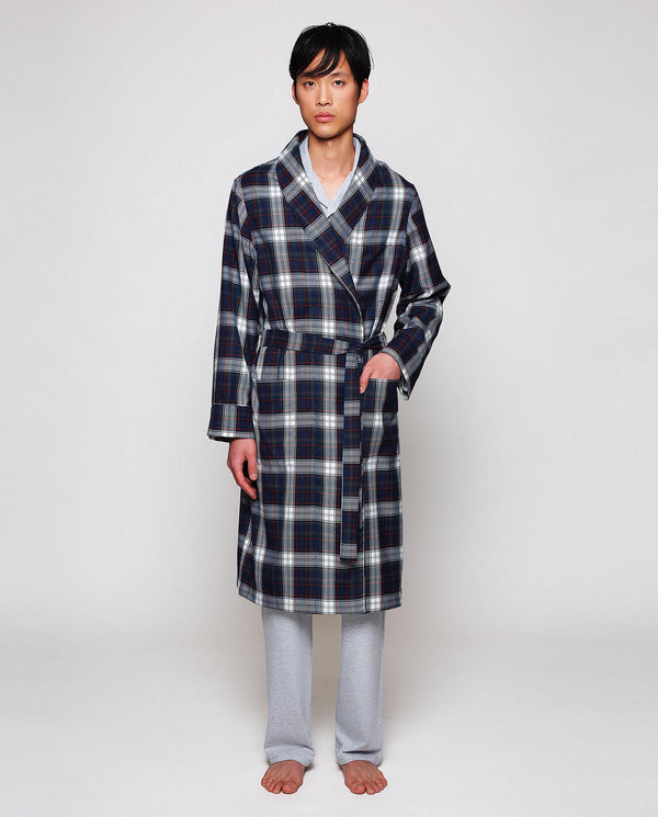 Flannel tartan plaid dressing gown by MIRTO