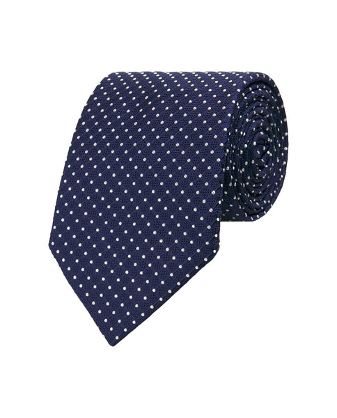 Navy blue dot silk tie – 81284-0004