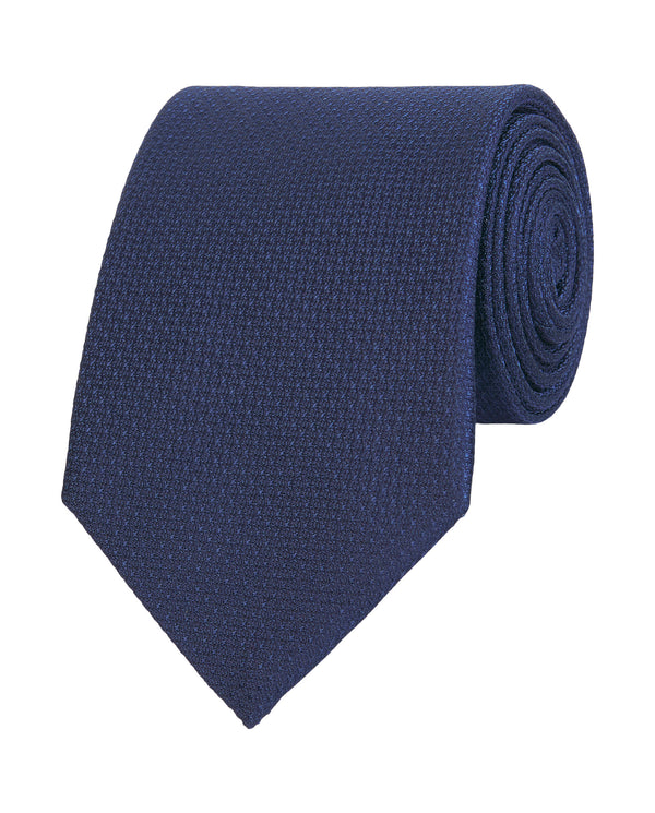 Navy blue jacquard silk tie by MIRTO