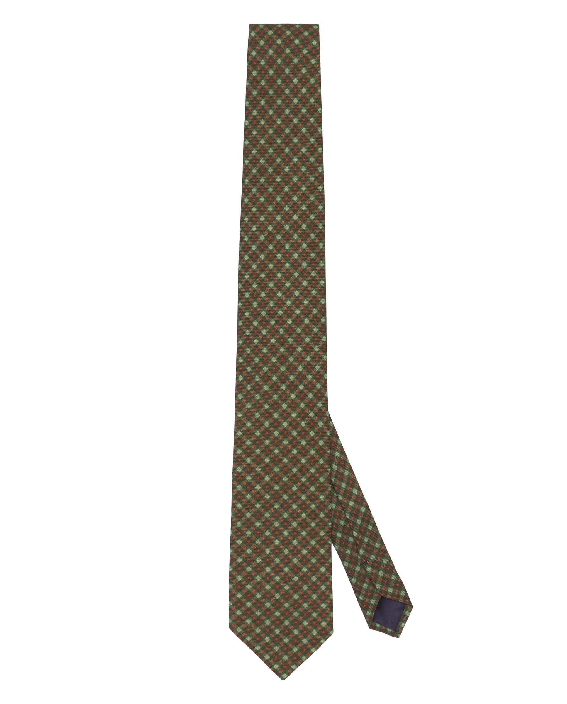 Green Wool plaid tie by MIRTO