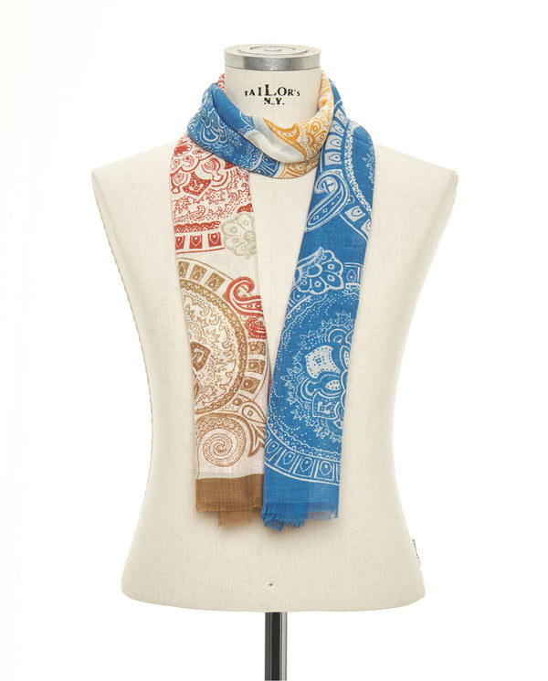 Blue cotton print foulard by MIRTO