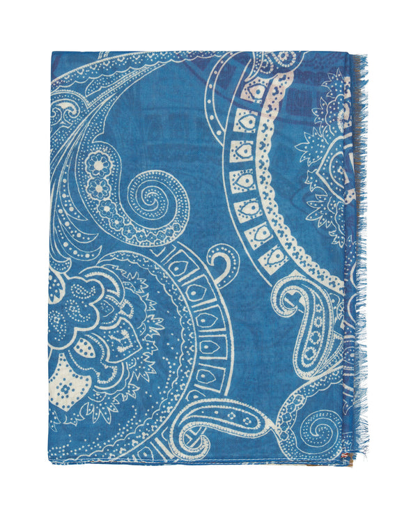 Blue cotton print foulard by MIRTO