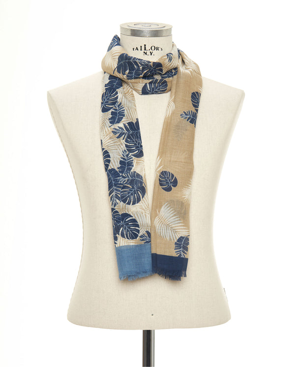 Camel cotton print foulard by MIRTO