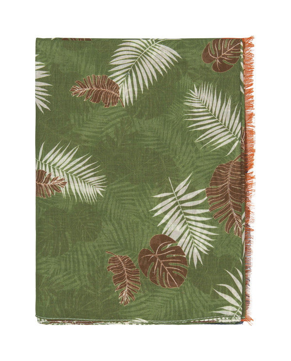 Green cotton print foulard by MIRTO