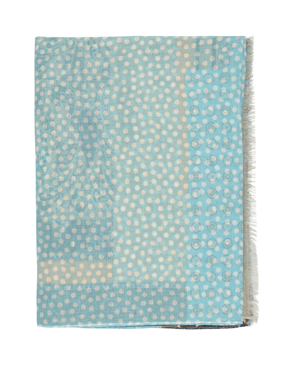 Light blue cotton print foulard by MIRTO