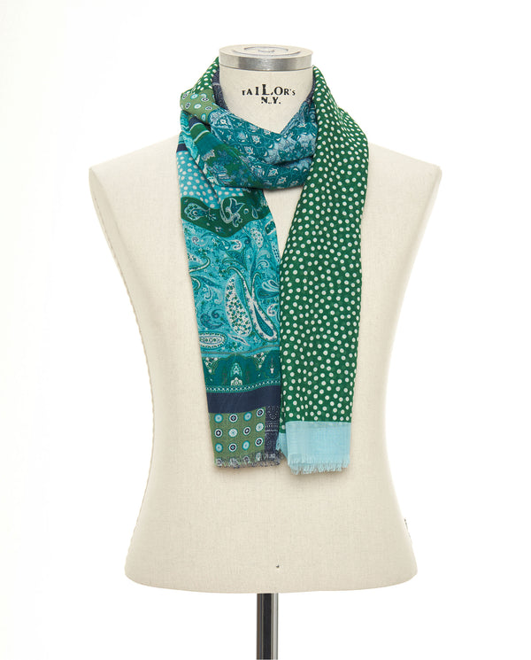 Green cotton print foulard by MIRTO