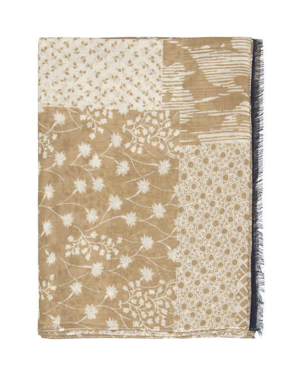 Beige cotton print foulard by MIRTO
