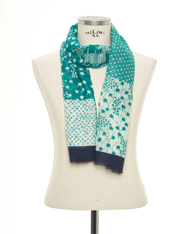 Green cotton print foulard by MIRTO