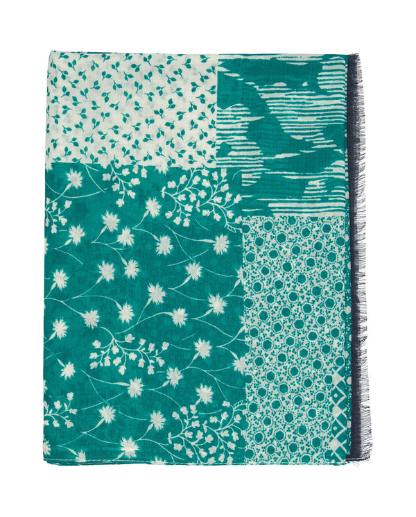 Green cotton print foulard by MIRTO