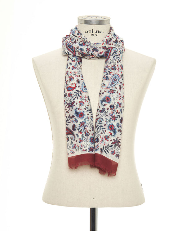 Red cotton print foulard by MIRTO