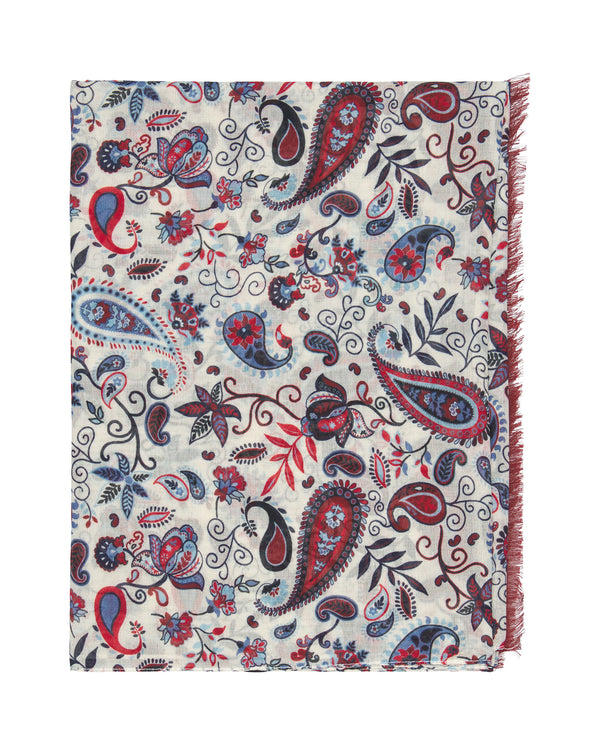 Red cotton print foulard by MIRTO