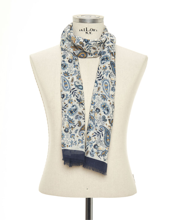 Blue cotton print foulard by MIRTO
