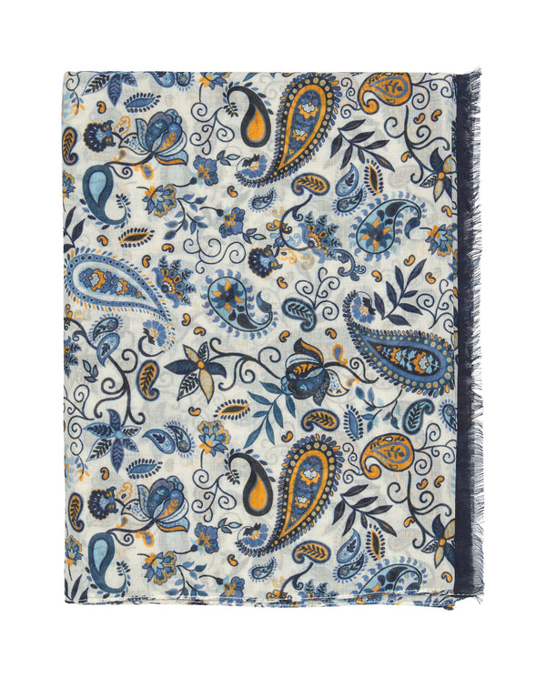 Blue cotton print foulard by MIRTO