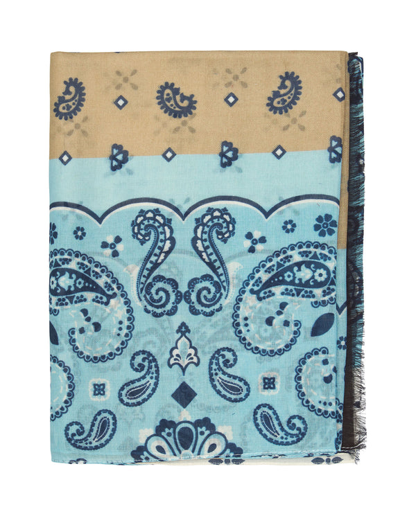 Light blue cotton print foulard by MIRTO