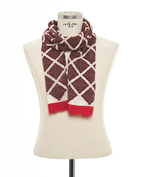 Burgundy cotton print foulard by MIRTO