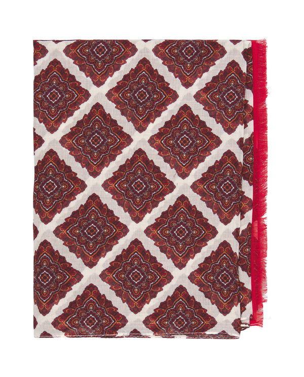 Burgundy cotton print foulard by MIRTO