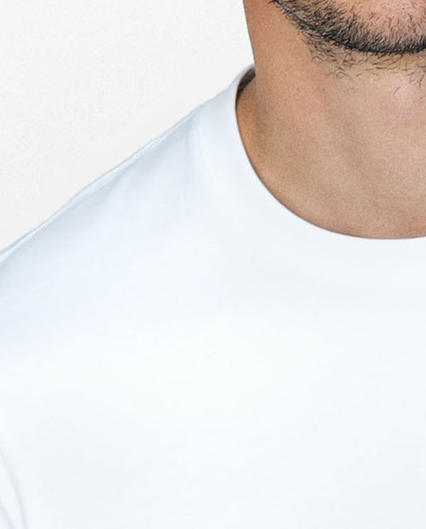 Crew-neck organic cotton white