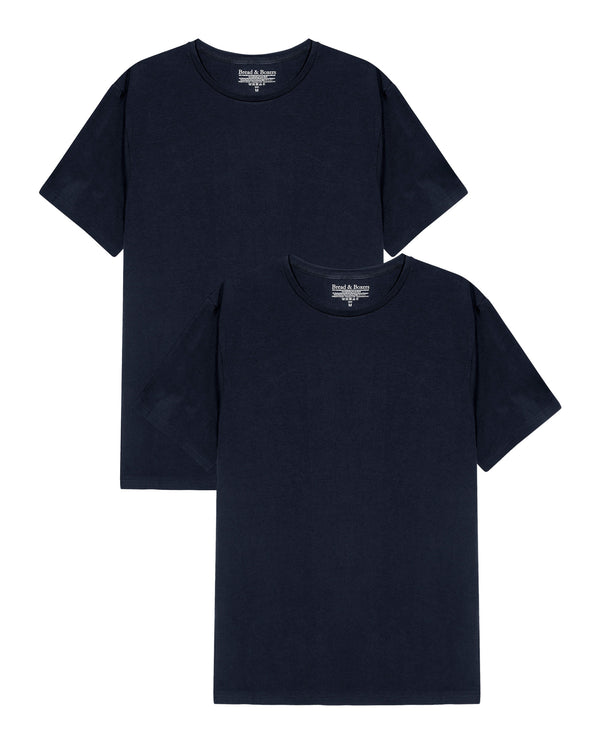 2-PACK CREW-NECK NAVY BLUE by Bread&Boxers