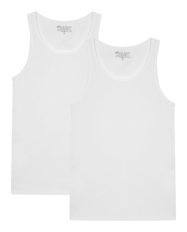 Tank cotton-stretch 2-pack white