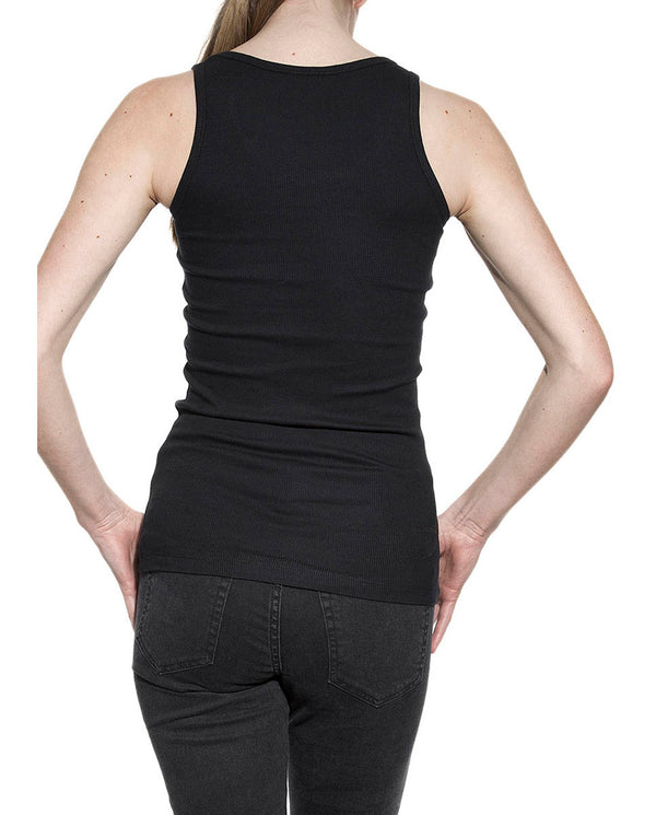 TANK RIBBED BLACK by MIRTO