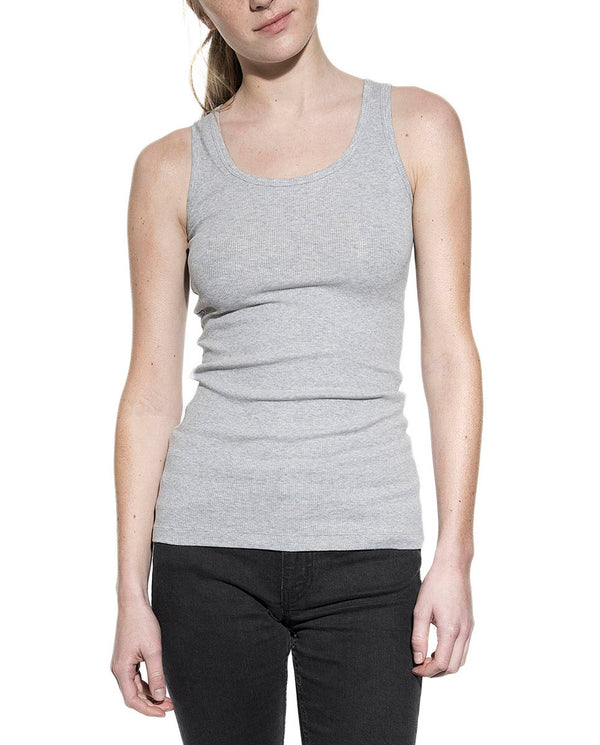 TANK RIBBED GREY MELANGE by MIRTO