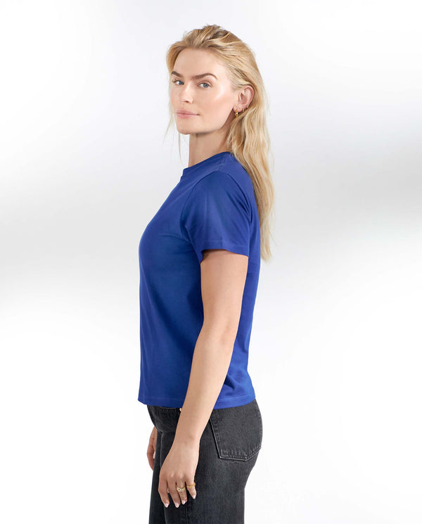 Camiseta cuello redondo algodón orgánico azul by B