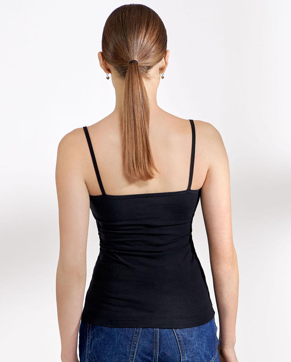 Black Singlet top with narrow shoulder straps by B