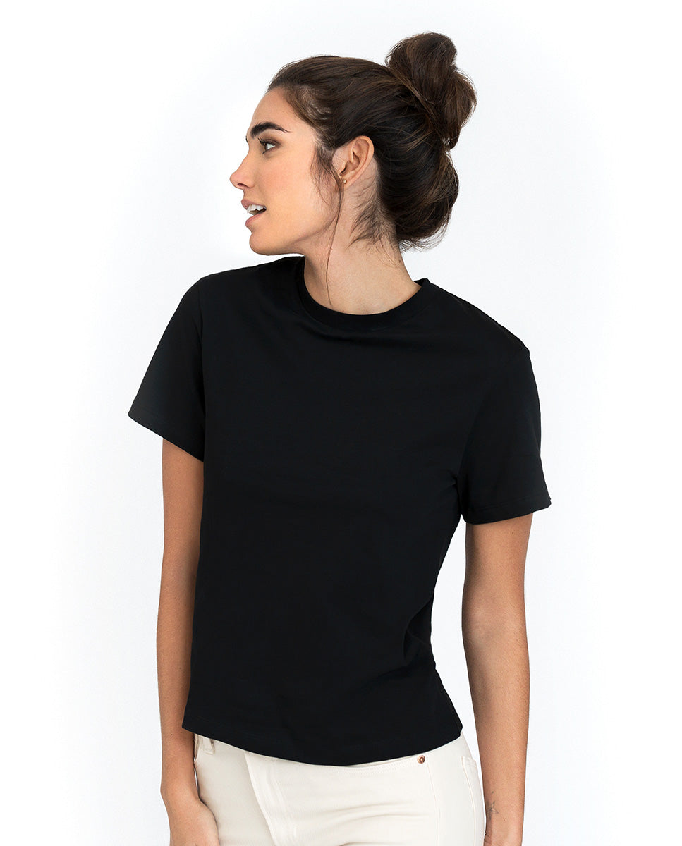 T-shirt classic black organic cotton by MIRTO – 90634-0002