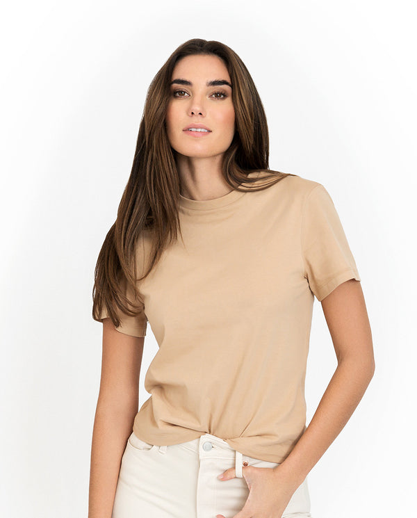 T-shirt classic beige organic cotton