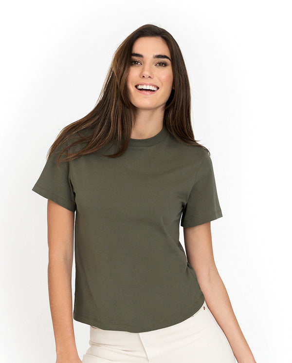 T-shirt classic olive green organic cotton