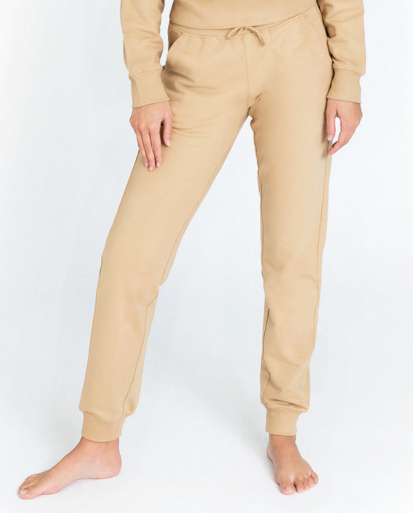 Lounge pant beige organic cotton